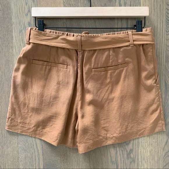 Ann Taylor Loft Rust Tie Waist Pleated Front Short Rust Color Size 4 - Picture 4 of 4
